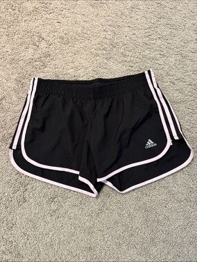 adidas Black Women's Running Shorts with Light Pink Trim